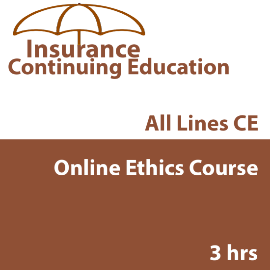 3 hr All Licenses CE - Online Ethics Course (INSCE004FL3)